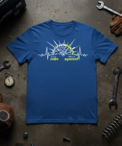 0 km/h min 160 km/h speed T-Shirt design with speedometer and heartbeat graphic