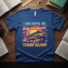 100 Days of Safe and Sound Student Delivery t-shirt design with a school bus graphic and colorful text