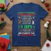 Special education teacher t-shirt featuring "12 Day of Teaching Special Education" and "I Love To Teach" quotes with festive Christmas
