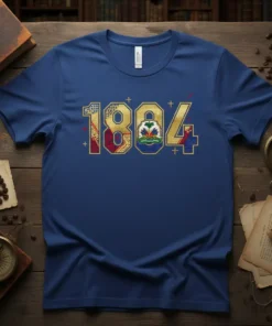 1884 Haiti Independence Year eye-catching graphic design printed on comfortable cotton t-shirt