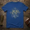 Blue t-shirt with gold text "2020 is an Ugly Year" in a vintage art deco style design