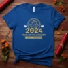 2024 Year of the Dragon t-shirt with gold dragon emblem and text, celebrating Chinese New Year