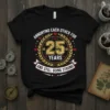 Annoying Each Other For 25 Years And Still Going Strong t-shirt with laurel wreath and hearts graphic