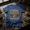 37 Years of 37 Driving Each Other Nuts T-Shirt with two cartoon squirrels holding wrenches