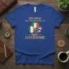 50% Irish 50% Puerto Rican 100% Handsome text with Irish and Puerto Rican flags in a shamrock design