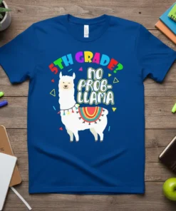 5TH GRADE? NO PROB-LLAMA stylish graphic design printed on comfortable cotton t-shirt
