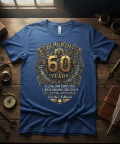 120 MONTHS 60 YEARS text design featuring detailed typography on quality t-shirt