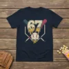 Baseball themed "67" birthday graphic t-shirt with crossed bats and a baseball design