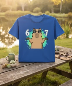 67 Capybara T-Shirt stylish graphic design printed on comfortable cotton t-shirt