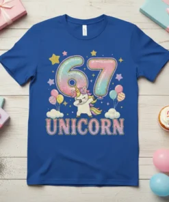 67 Unicorn Birthday T-Shirt creative graphic design printed on comfortable cotton t-shirt