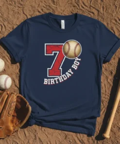 7 BIRTHDAY BOY bold graphic design printed on comfortable cotton t-shirt