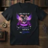 T-shirt design with text "A Big Piece of My Heart Lives in Heaven and He Is My Grandson," featuring purple