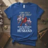 A Big Piece of My Heart Lives in Heaven Husband t-shirt with a cardinal on a cherry blossom branch and