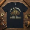 A Guy on a Buffalo Punch That Cougar in the Face t-shirt design with a cowboy riding a buffalo