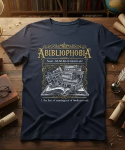 ABIBLIOPHOBIA the fear of text design featuring detailed typography on quality t-shirt