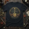 Acoustic Guitar Tree Life bold graphic design printed on comfortable cotton t-shirt