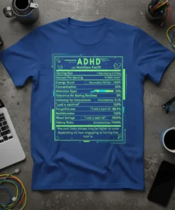 ADHD Nutrition FACTS Serving text design featuring unique typography on quality t-shirt