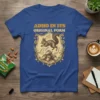 ADHD In Its Original Form T-Shirt featuring a detailed squirrel and acorns within a decorative shield, with bold yellow text