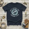 Ain't Caught Shit Fishing Club t-shirt design featuring a marlin in waves and fishing club text