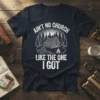 Ain't No Church Like The One I Got t-shirt design featuring a log cabin, pine trees, and campfire graphic