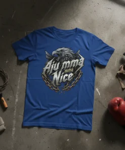 Aiu mma Nice t-shirt design with eagle and chain graphic, suitable for MMA and combat sports fans