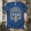 All Praises To To Yah religious t-shirt with ornate gold and white design featuring lotus flowers