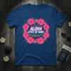 Aloha State of Mind Hawaii t-shirt with pink hibiscus wreath and tropical floral design