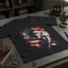 American Flag Busts Patriotic Tee stylish graphic design printed on comfortable cotton t-shirt