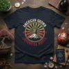 American Grown Japanese Roots t-shirt design featuring Statue of Liberty, Mount Fuji, and cherry blossoms