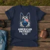 American Patriot K-9 Unit Est. 2004 t-shirt with German Shepherd wearing sunglasses and American flag design