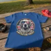 American Pride Golden Retriever creative graphic design printed on comfortable cotton t-shirt