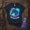 Ancke Anel Jop Didge text with a dark horse head and galaxy nebula design on a navy t-shirt