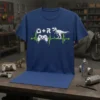 A+R Dinosaur Controller Heartbeat T-Shirt design featuring a green heartbeat line with a game controller and a T-Rex graphic