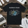 Architect's Brain Stress Factory text design featuring stylish typography on quality t-shirt