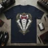 Art Deco Tuxedo Graphic eye-catching graphic design printed on comfortable cotton t-shirt