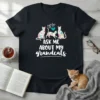 Ask Me About My Grandcats t-shirt with floral cat graphics and white text