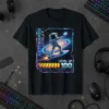 Astogamer Level Up 100 t-shirt design featuring an astronaut surfing in space with a progress bar and galaxy background