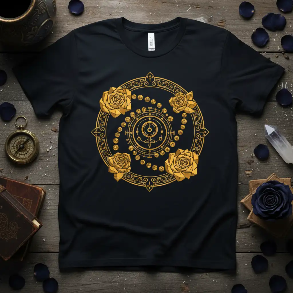 Astrological Rose Symbol T-Shirt stylish graphic printed on breathable fabric creating a standout t-shirt