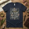 August 1984 39 Years of Being Awesome birthday t-shirt design with floral border