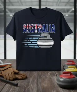 Australia Curling T-Shirt bold graphic design printed on comfortable cotton t-shirt
