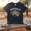 Australia Map Aboriginal Art eye-catching graphic design printed on comfortable cotton t-shirt