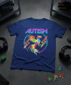 AUTISM PHOENIX SHIRT stylish graphic design printed on comfortable cotton t-shirt