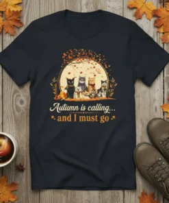 Autumn is calling... and text design featuring stylish typography on quality t-shirt