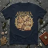 AWAWA text above a circular graphic of five cute quokkas in various poses, surrounded by golden lightning bolts