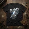 BAD Donkey T-Shirt with lightning graphic and distressed text, featuring a rebellious donkey illustration