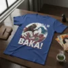 Baka Cat Samurai Woman Japanese Wave Art T-Shirt design with bold text and Japanese characters