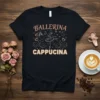 Ballerina Cappucina t-shirt with a dancer graphic and coffee cup motif