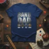 Band Dad Drive Pay Clap Repeat t-shirt design with gears and text in a distressed style