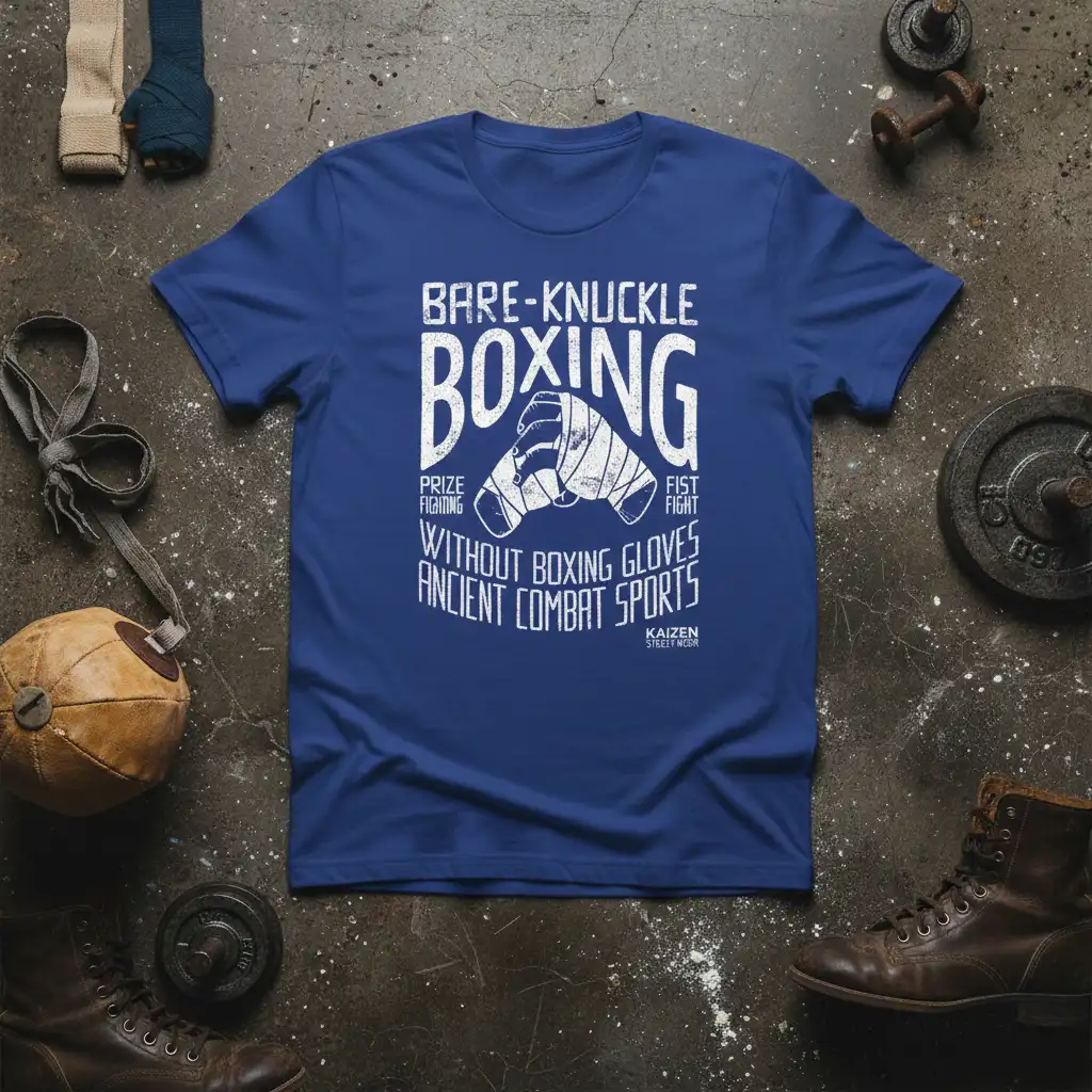 BARE-KNUCKLE BOXING PRIZE FIGHTING quote printed with bold typography on durable material t-shirt design