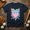 Baseball home plate shaped like melting ice cream with crossed bats, perfect for baseball ice cream design fans